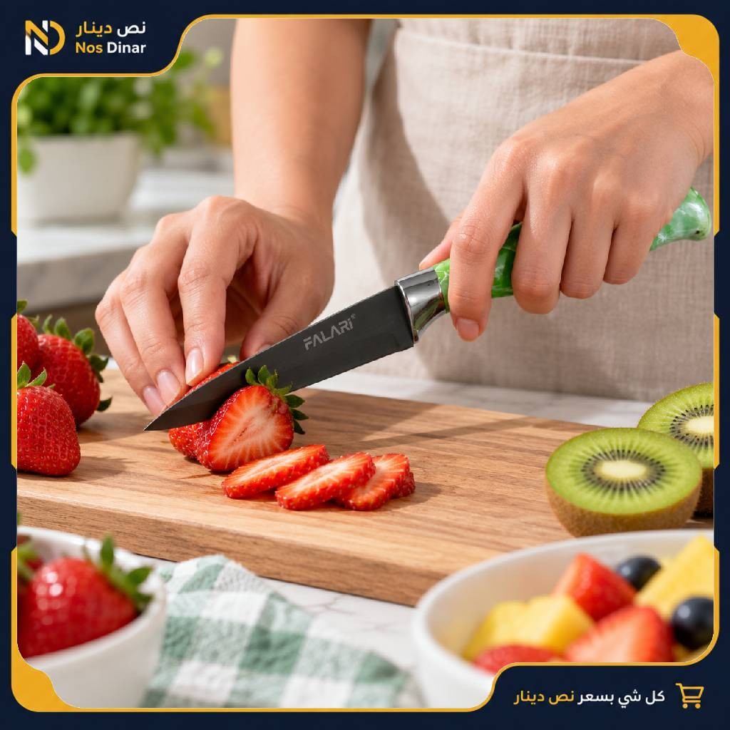 FALARI Fruit Knife with Durable Plastic Handle
