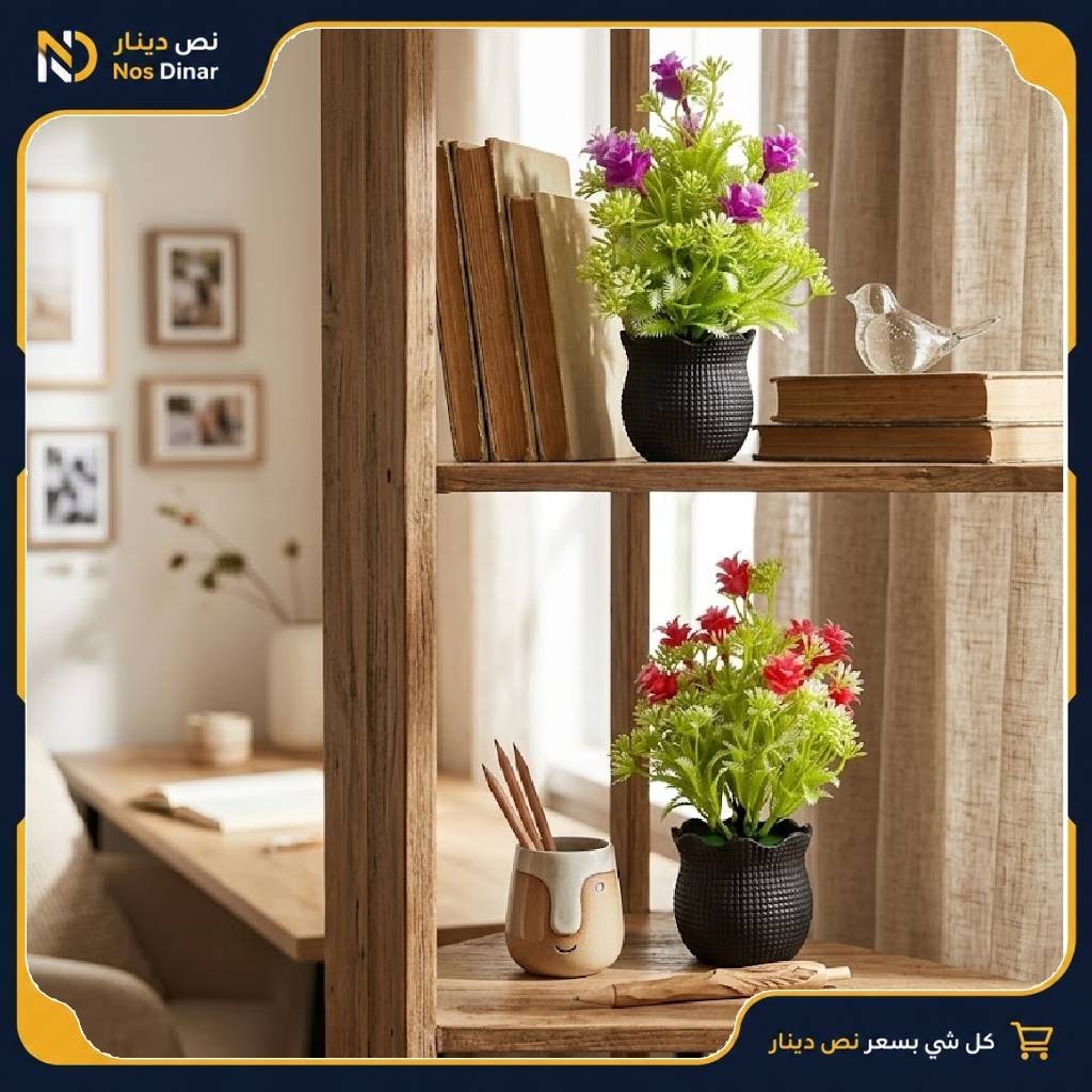 Decorative Artificial Plants in Textured Pots (20 cm, 2 Colors)
