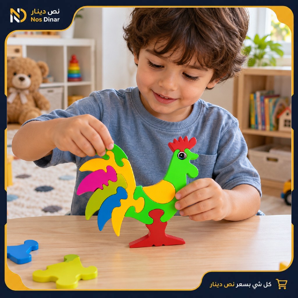 Colorful Rooster Puzzle Toy for Kids