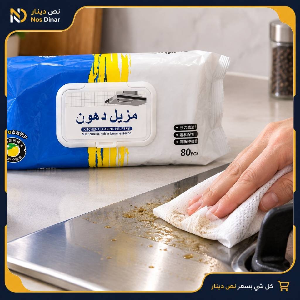 Kitchen Grease Removal Wet Wipes - 80 Pcs with Lemon Essence