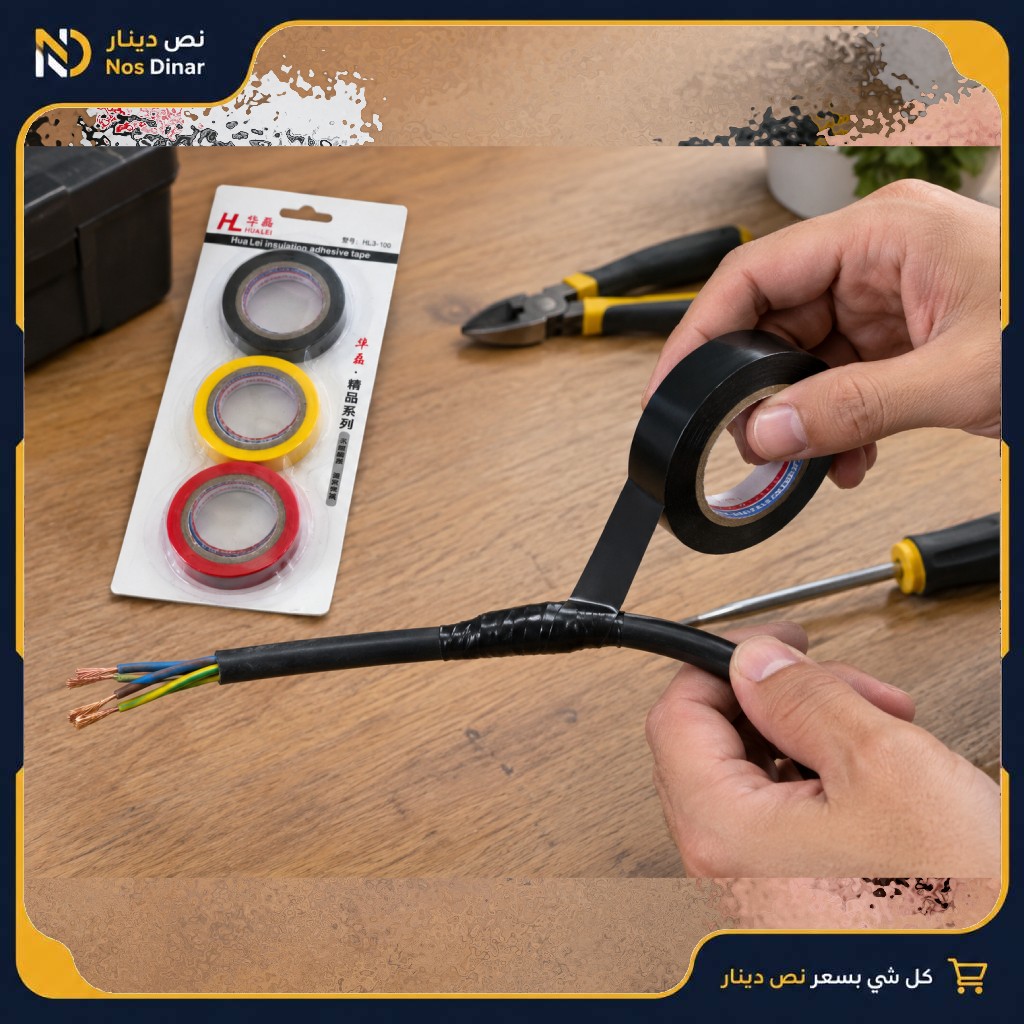 3-Piece Electrical Insulation Tape Set – Black, Yellow & Red