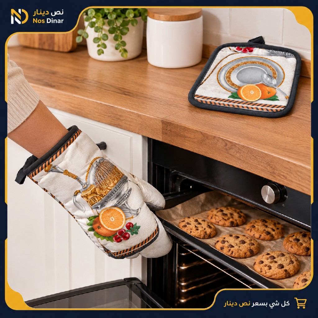 Kitchen Oven Mitt and Heat-Resistant Pot Holder Set