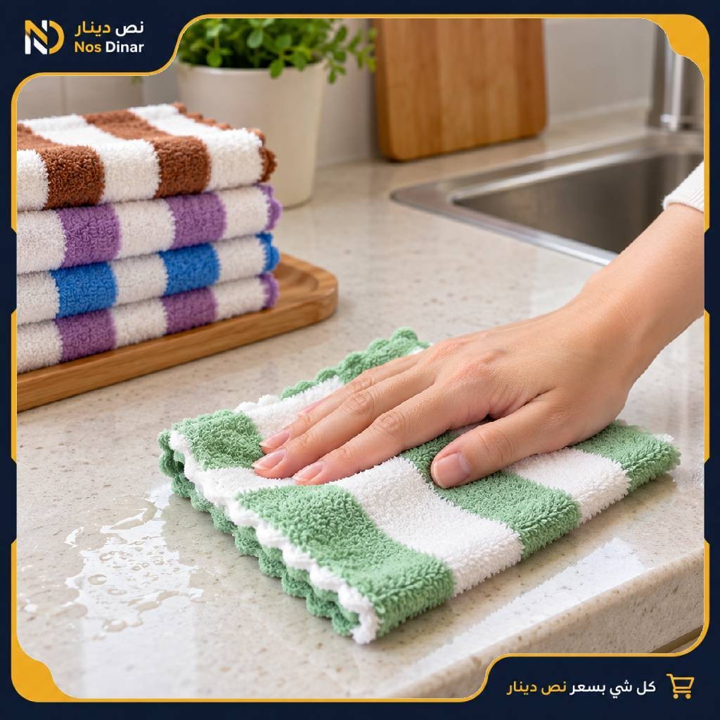 5-Piece Striped Microfiber Cleaning Cloth Set - Multicolored Dish Towels