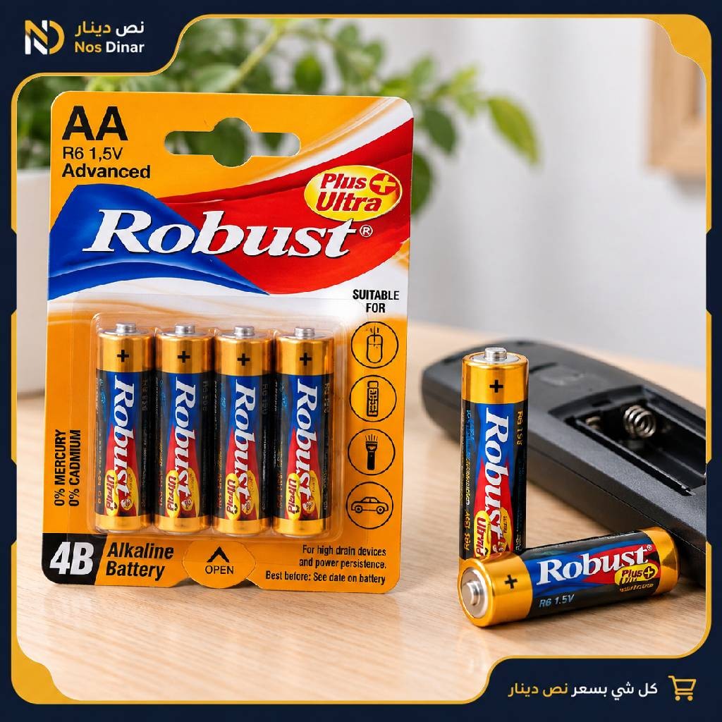 Robust Plus Ultra AA Alkaline Batteries – 4 Pieces